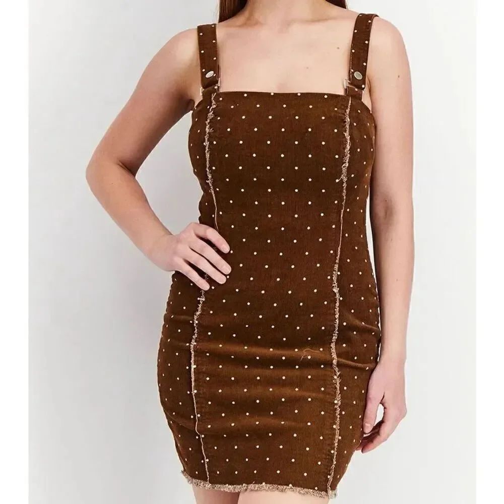 Forever 21 Polka Dot Print Corduroy Mini Dress Size S